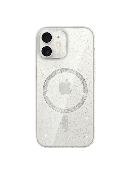 Бял гръб Gliter MagSafe за iPhone 12