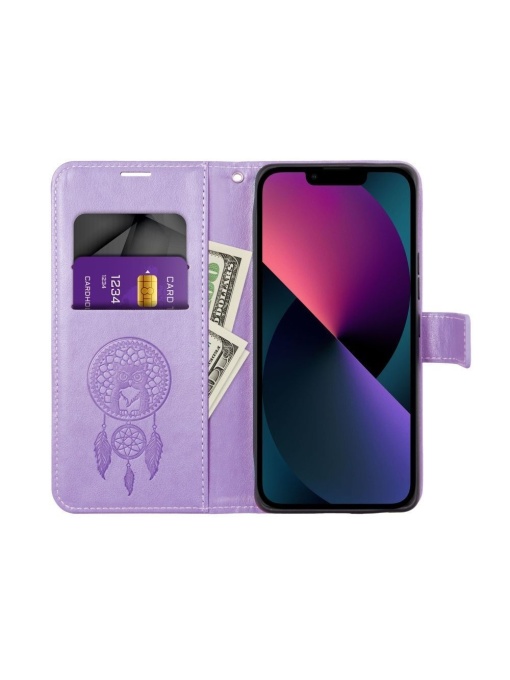 Дамски калъф тефтер MEZZO лилав за Samsung A22 5G с прецизно прилягане