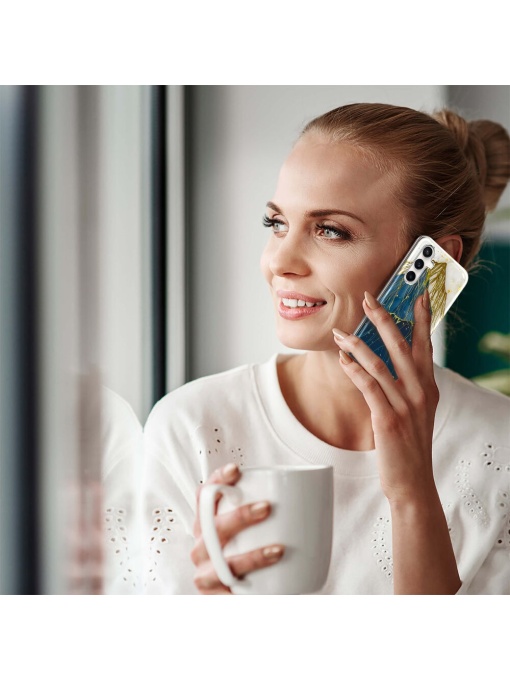 Елегантен ВИСОКОКАЧЕСТВЕН силиконов калъф Gold Glam за Samsung A25 със защита от удари и надрасквания