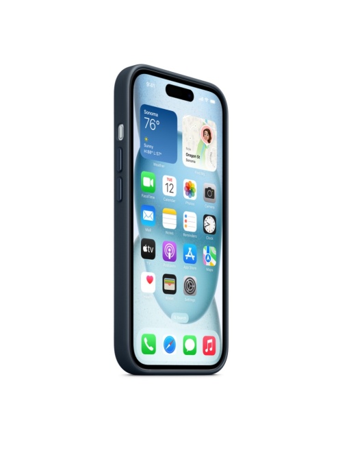 Елегантен тъмносин Оригинален гръб за iPhone 14