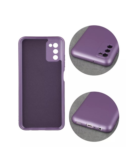 Лилав Силиконов кейс с Металически Ефект Metallic Silicone за Samsung A03s