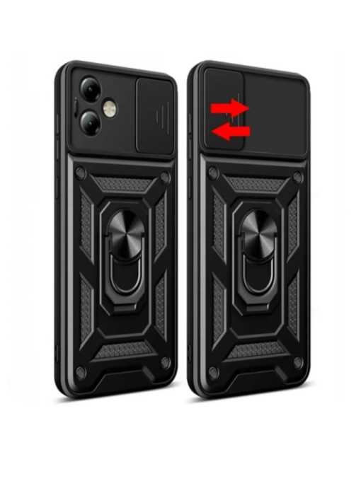 Противоударен черен гръб Camera Cover за Motorola Moto G84 със защита от удари и надрасквания