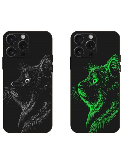 Флуоресцентен силиконов светещ в тъмното висококачествен гръб ЛУКСОС за iPhone 15 Pro