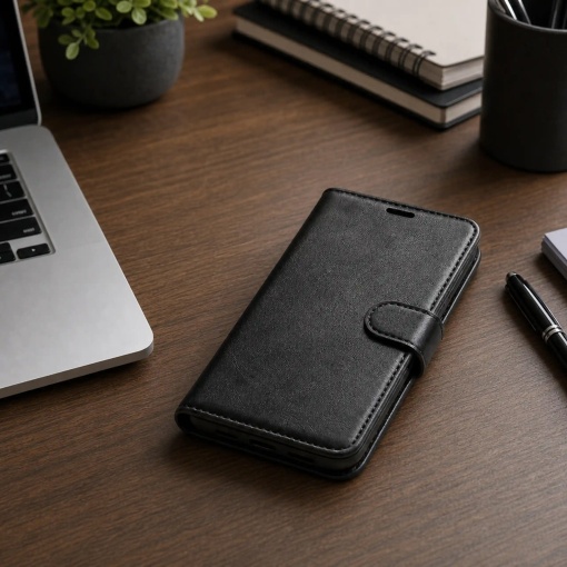 Черен Калъф "Genuine Leather" за Honor Magic 8 Lite - Img 7