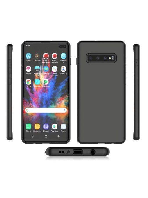 Черен Силиконов кейс POLY за Samsung S10