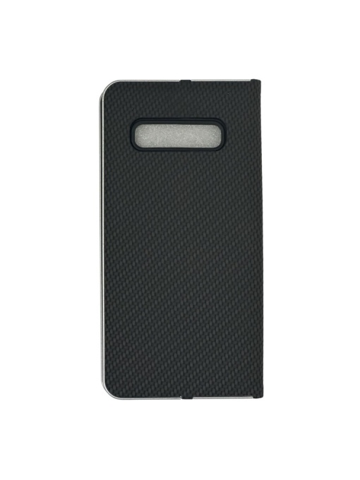 Kалъф тефтер черен CARBON WITH FRAME за Samsung S10 Plus със стилен и практичен дизайн