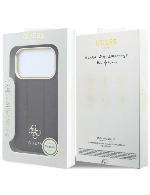 Original Guess Case за 17 Pro съвместим с MagSafe, burgundy - Img 8