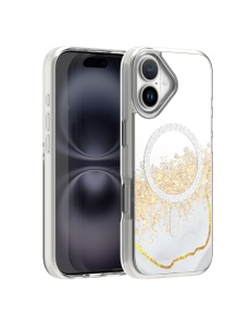 Елегантен "Epoxy Mag Case" гръб в бяло за iPhone 16