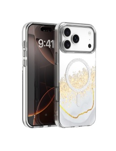 Елегантен "Epoxy Mag Case" гръб в бяло за iPhone 17 Pro