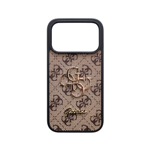 Кафяв Силиконов Гръб с Декупаж Guess Design 2HC за iPhone 17 Pro Max
