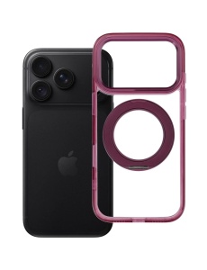 Кейс Frame Circle Stand за iPhone 18 Pro, съвместим с MagSafe – вишна