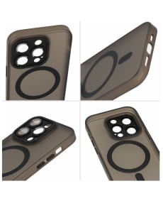 Лилав калъф Mag Safe с предпазно стъкло на камерите за IPHONE 12 Pro със защита от удари и надрасквания