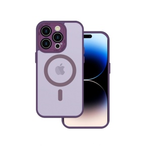 Лилав калъф Mag Safe с предпазно стъкло на камерите за IPHONE 14 Pro Max