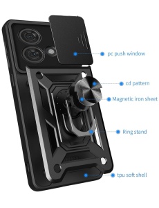 Противоударен черен гръб Camera Cover за Moto Edge 40 Neo
