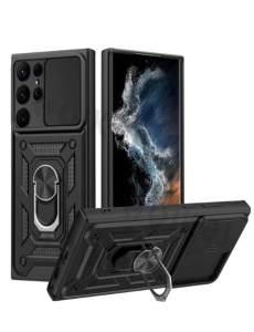 Противоударен черен кейс Camera Cover за Samsung S24 Ultra
