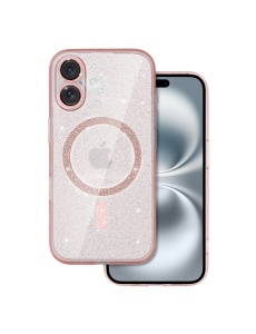 Розов калъф Gliter MagSafe за iPhone 16