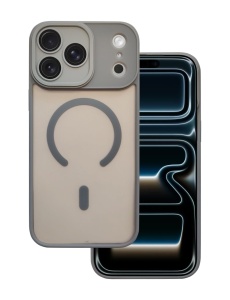 Сив Mag Safe с предпазно стъкло на камерата за iPhone 17 Pro Max