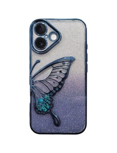 Син Гръб Пеперуда с Плаващ Елемент за iPhone 16