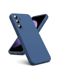 Тъмно син силиконов калъф Poly с велур отвътре за Samsung A36