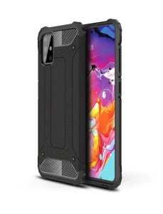 Удароустойчив черен гръб Bronya за Samsung A41 със защита от удари и надрасквания