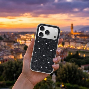 Черен гръб с цветя и камъчета "Flower Case" за Samsung Galaxy S26 Plus - Img 3