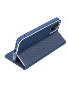 Kалъф тефтер син CARBON WITH FRAME за Samsung A55 с функция стойка за видео