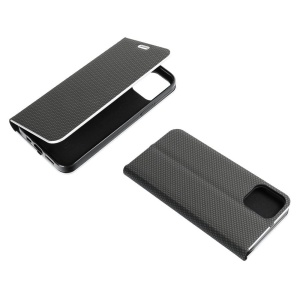 Kалъф тефтер черен CARBON WITH FRAME за Samsung A40 с магнитно затваряне