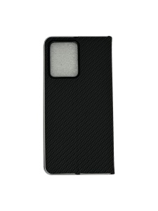 Kалъф тефтер черен CARBON WITH FRAME за Xiaomi Redmi Note 12 4G с магнитно затваряне