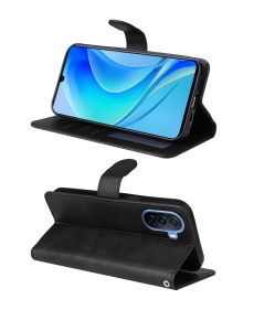 Kалъф тефтер черен FANCY за Samsung Galaxy A36 с функция стойка за видео