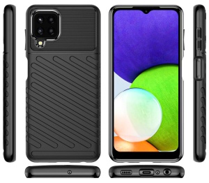 Висококачествен черен гръб Thunder за Samsung A12