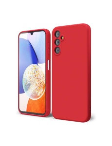 Вишнево червен силиконов калъф Poly с велур отвътре за Samsung A26