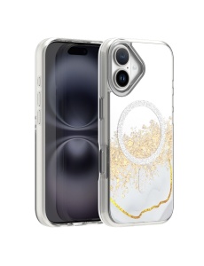 Елегантен "Epoxy Mag Case" гръб в бяло за iPhone 17