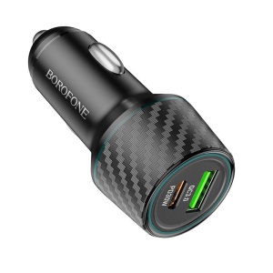 Зарядно устройство за кола BOROFONE BZ21 BRILLIANT USB TYPE C QC 3 0 PD 48W BLACK за вашия телефон