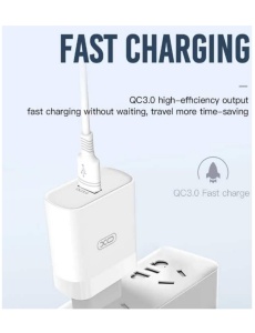 Зарядно XO L63 15W 2 4A QC3 Type C кабел със здрава оплетка