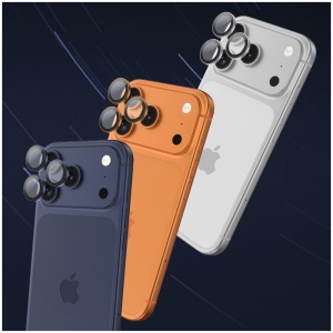 Защитен Протектор за Лещи със Оранжев Кант за iPhone 17 Pro Max с олеофобно покритие против отпечатъци