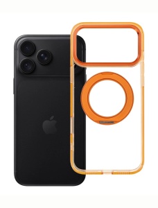 Кейс Frame Circle Stand за iPhone 17 Pro Max, съвместим с MagSafe – оранжев
