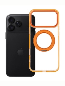 Кейс Frame Circle Stand за iPhone 18 Pro Max, съвместим с MagSafe – оранжев