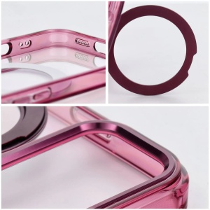 Кейс Frame Circle Stand за iPhone 18 Pro Max, съвместим с MagSafe – вишна - Img 3