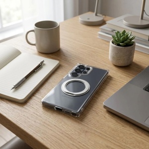Кейс Frame Circle Stand за Samsung Galaxy A57, съвместим с MagSafe – прозрачен - Img 5