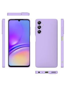 Лилав силиконов гръб Poly с велур отвътре за Samsung A05s