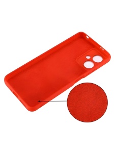 Нежен червен гръб Poly с велур отвътре за Xiaomi Redmi 13