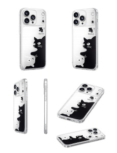 Прозрачен гръб с принт на котки Ultra Trendy Cat Case за iPhone 17 Pro Max - Img 2