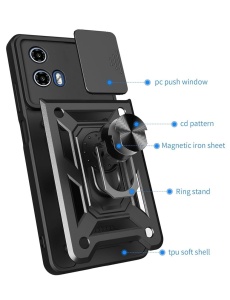 Противоударен черен гръб Camera Cover за Moto G35