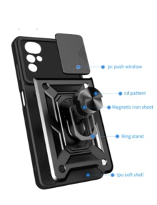 Противоударен черен кейс Camera Cover за Motorola Moto G22