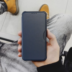 Син елегантен калъф тип тефтер Razor за Samsung A14 с магнитно затваряне