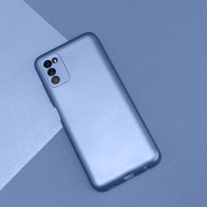 Син Силиконов Гръб с Металически Ефект Metallic Silicone за Samsung A03s със защита от удари и надрасквания