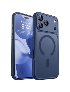 Тъмно Син Mag Safe с предпазно стъкло на камерата за iPhone 17 Pro