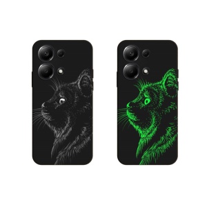 Флуоресцентен силиконов светещ в тъмното висококачествен гръб ЛУКСОС за Xiaomi Redmi Note 13 5G