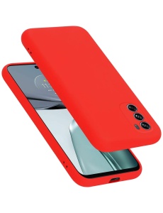 Червен силиконов гръб POLY за Moto G62