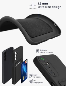 Черен калъф Card Case за Samsung A15